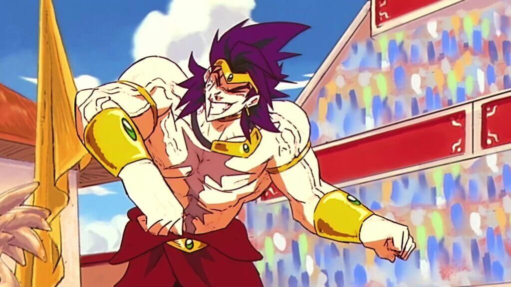 dragon ball character with a great physique fighting